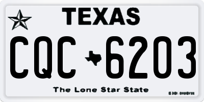 TX license plate CQC6203