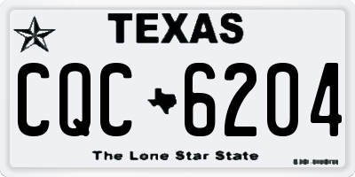 TX license plate CQC6204