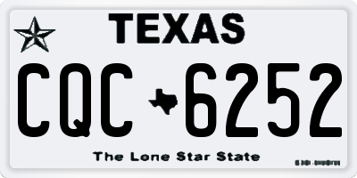 TX license plate CQC6252