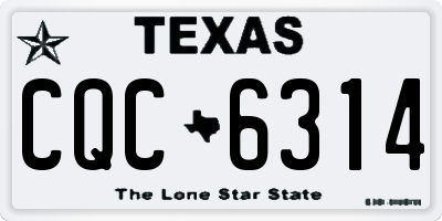 TX license plate CQC6314