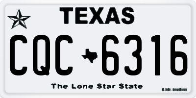 TX license plate CQC6316