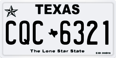 TX license plate CQC6321