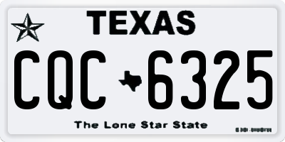 TX license plate CQC6325