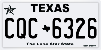 TX license plate CQC6326
