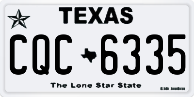 TX license plate CQC6335