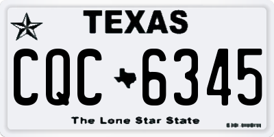 TX license plate CQC6345