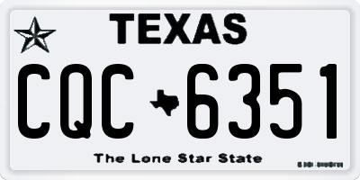 TX license plate CQC6351