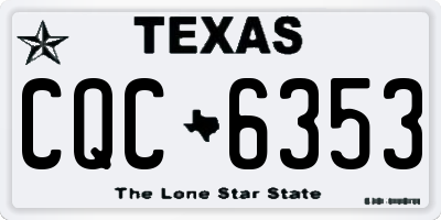TX license plate CQC6353