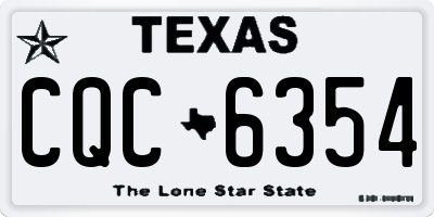 TX license plate CQC6354
