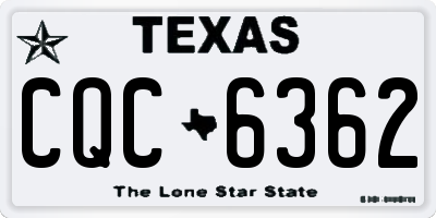 TX license plate CQC6362