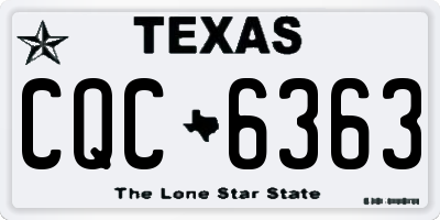 TX license plate CQC6363
