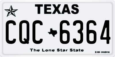 TX license plate CQC6364