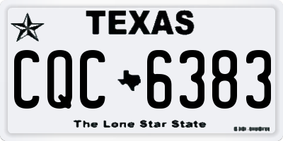 TX license plate CQC6383
