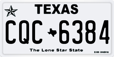 TX license plate CQC6384