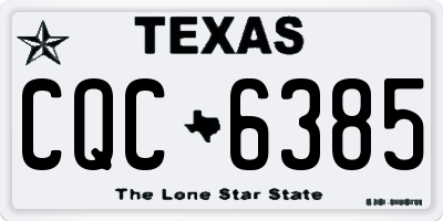 TX license plate CQC6385