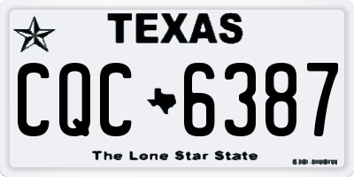 TX license plate CQC6387