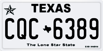 TX license plate CQC6389