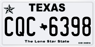 TX license plate CQC6398