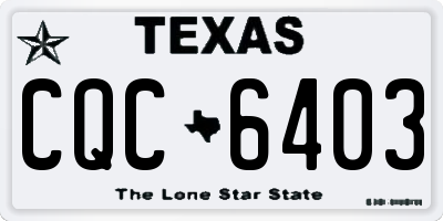 TX license plate CQC6403
