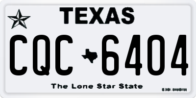 TX license plate CQC6404