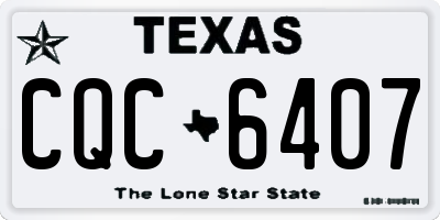 TX license plate CQC6407