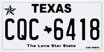 TX license plate CQC6418