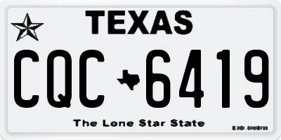 TX license plate CQC6419