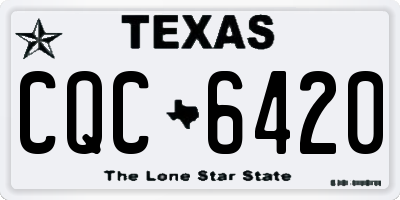 TX license plate CQC6420