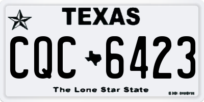 TX license plate CQC6423