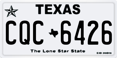 TX license plate CQC6426