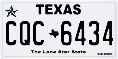 TX license plate CQC6434