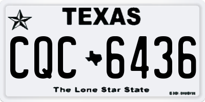 TX license plate CQC6436