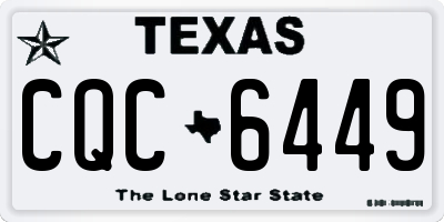 TX license plate CQC6449