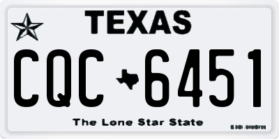 TX license plate CQC6451