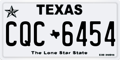 TX license plate CQC6454