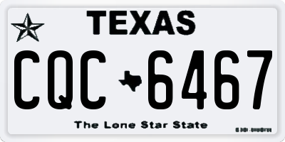 TX license plate CQC6467