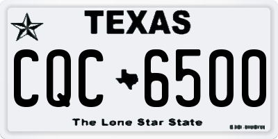 TX license plate CQC6500