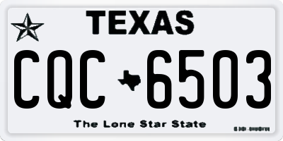 TX license plate CQC6503