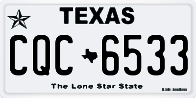 TX license plate CQC6533