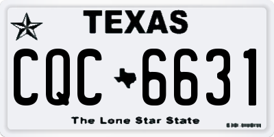 TX license plate CQC6631