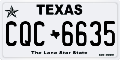 TX license plate CQC6635