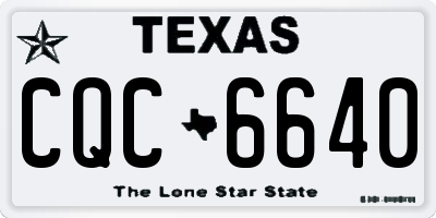 TX license plate CQC6640