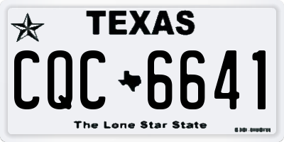TX license plate CQC6641