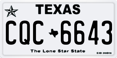TX license plate CQC6643