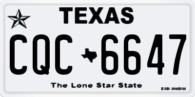 TX license plate CQC6647