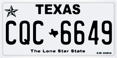 TX license plate CQC6649