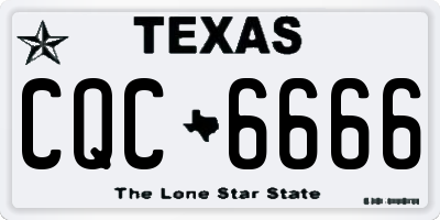 TX license plate CQC6666