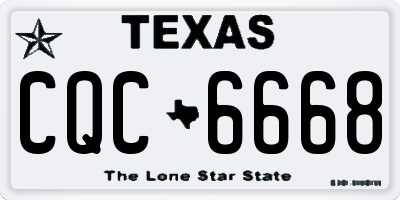 TX license plate CQC6668