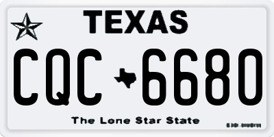 TX license plate CQC6680