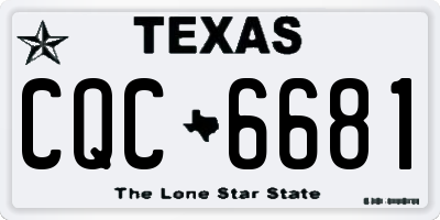 TX license plate CQC6681